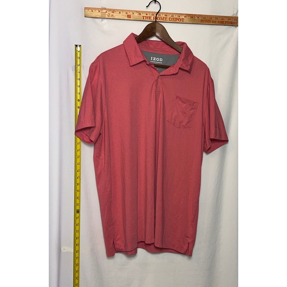 IZOD‎ Performx Cool FX Men's XL Coral Heathered Golf Polo Shirt Pocket